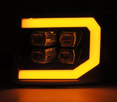 AlphaRex 07-13 GMC Sierra NOVA-Series LED Projector Headlights Jet Black