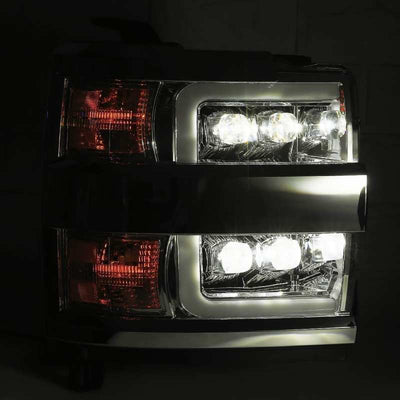 AlphaRex 15-19 Chevrolet Silverado 2500HD/3500HD MKII NOVA-Series LED Projector Headlights Jet Black