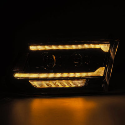 AlphaRex 09-18 RAM 1500 PRO-Series Proj Headlights Alpha-Black w/Sequential Signal & Top/Middle DRL 880563 *Discontinued