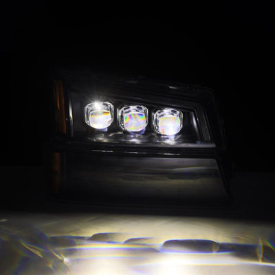 AlphaRex 03-06 Chevy Silverado 1500/2500HD/3500HD/Avalanche Black NOVA LED Proj Headlights 880256 *Discontinued