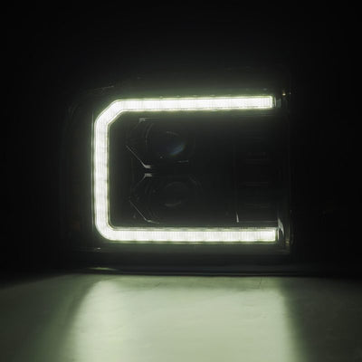 AlphaRex 05-07 Ford Super Duty/Excursion LUXX-Series LED Projector Headlights Alpha-Black