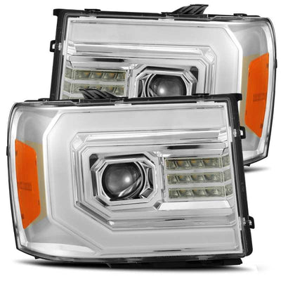 AlphaRex 07-13 GMC 1500HD PRO-Series Projector Headlights Plank Style Chrm w/Activ Light/Seq Signal 880604 *Discontinued