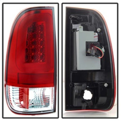 Spyder 97-03 Ford F150 Stylsd. F250 V3 Light Bar LED Tail Lights - Red/Clr ALT-YD-FF15097V3-LBLED-RC 5084453