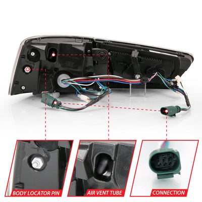 ANZO 2012-2018 Audi A6 LED Taillight Black Housing Red/Clear Lens 4 pcs (Sequential Signal) 321353