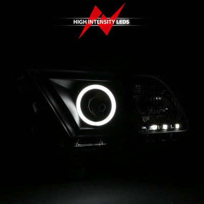 Anzo 2010-2014 Ford Mustang Projector Headlights w/ Halo Black (CCFL)