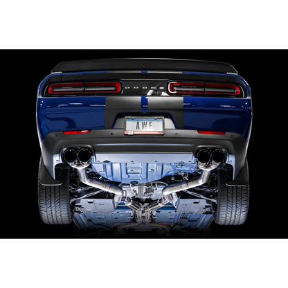 AWE Tuning 2015+ Dodge Challenger 6.4L/6.2L SC Track Edition Exhaust - Quad Diamond Black Tips