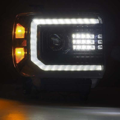 AlphaRex 14-18 GMC Sierra LUXX-Series LED Projector Headlights Alpha-Black