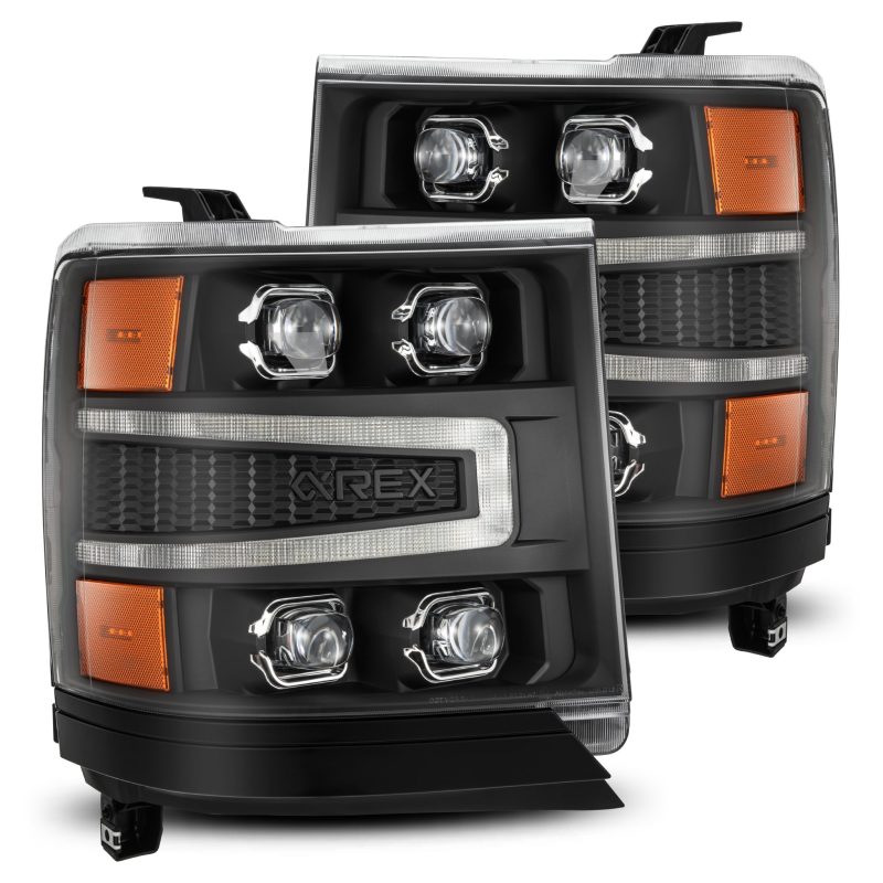 AlphaRex 16-18 Chevrolet Silverado 1500 NOVA-Series LED Projector Headlights Black