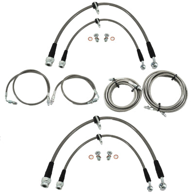 Front & Rear Brake Line Replacement Kit For 96-00 Honda Civic w/rear disc