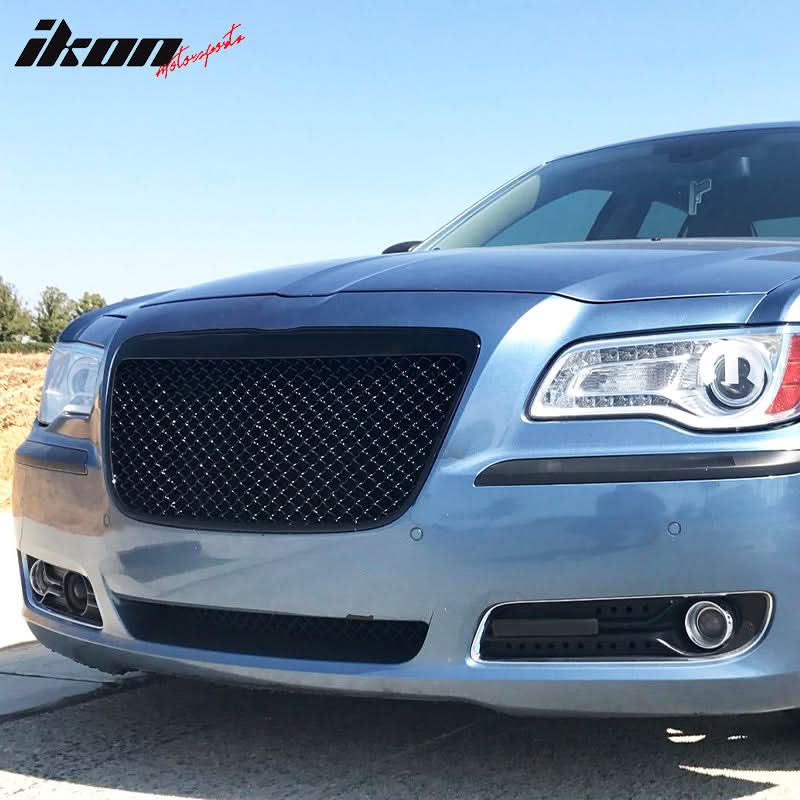 2011-2014 Chrysler 300 300C B Style Black Front Bumper Mesh Grille ABS