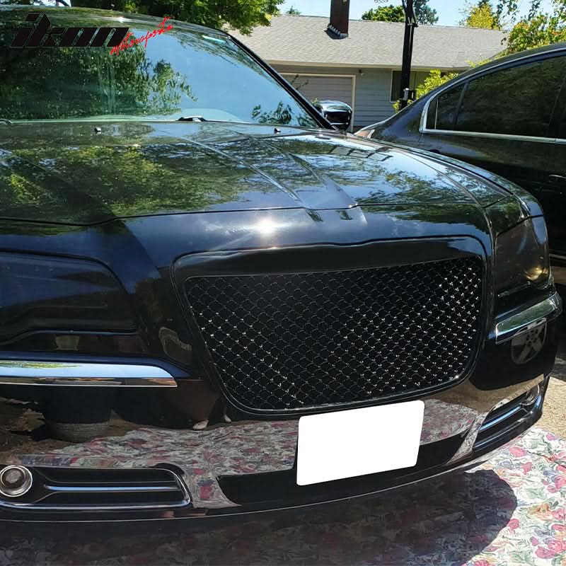 2011-2014 Chrysler 300 300C B Style Black Front Bumper Mesh Grille ABS