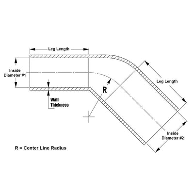HPS 2-3/8" - 2-9/16" ID, Silicone 45 Degree Elbow Reducer Coupler Hose, High Temp 4-ply Reinforced, Blue, 60mm - 65mm ID
