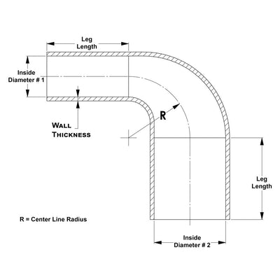 HPS Performance Products HPS 2-1/2" - 4" ID, Silicone 90 Degree Elbow Reducer Hose, High Temp 4-ply Reinforced (63mm - 102mm)