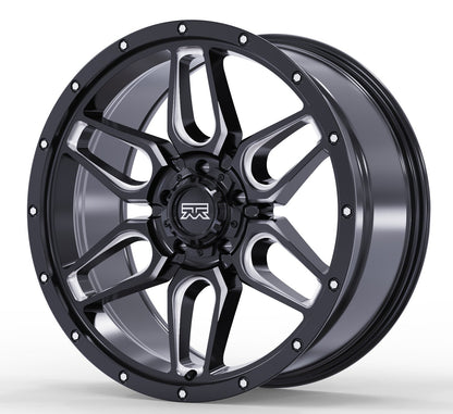 17x8.5 Mudder Trucker MT317 Barrier Black Milled 5x127 5x5 ET18 Wheel Rim