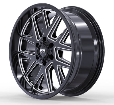 18x9 Mudder Trucker MT704 Asphalt Black Milled 5x127 5x5 ET12 Wheel Rim