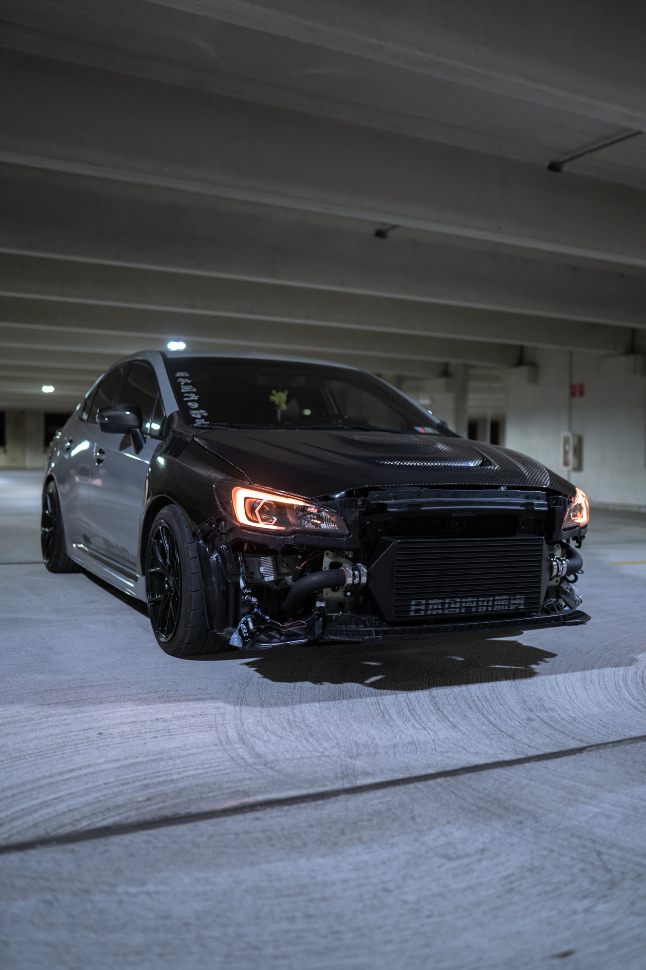 JDMuscle [15-21 WRX/STI w/ FMIC]  Carbon Fiber Hood V3 Scoopless