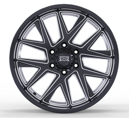 20x10 Mudder Trucker MT704 Asphalt Black Milled 6x139.7 6x5.5 ET-24 Wheel