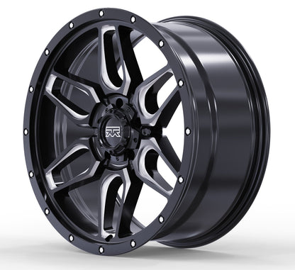 17x8.5 Mudder Trucker MT317 Barrier Black Milled 5x127 5x5 ET18 Wheel Rim