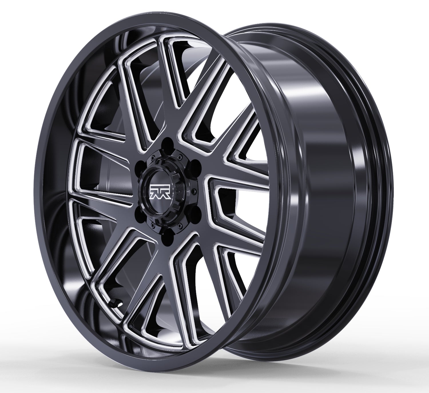 20x10 Mudder Trucker MT704 Asphalt Black Milled 6x139.7 6x5.5 ET-24 Wheel