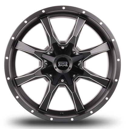 17x9 Mudder Trucker MT513 Black Milled 5x127 5x5 5x139.7 5x5.5 ET-12 Wheel