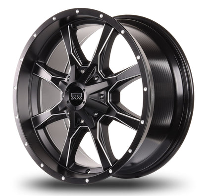 17x9 Mudder Trucker MT513 Black Milled 5x127 5x5 5x139.7 5x5.5 ET-12 Wheel