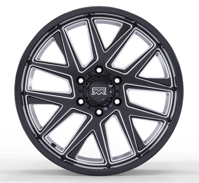 18x9 Mudder Trucker MT704 Asphalt Black Milled 5x127 5x5 ET12 Wheel Rim