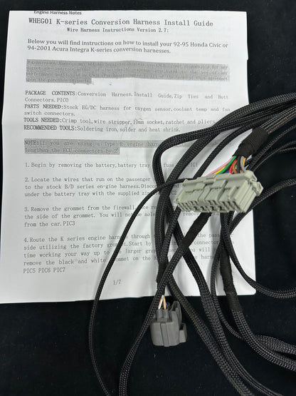 SPDZ1 94-01 Integra 1992-1995 Civic K20 Conversion Harness K20A K20A2 Swap
