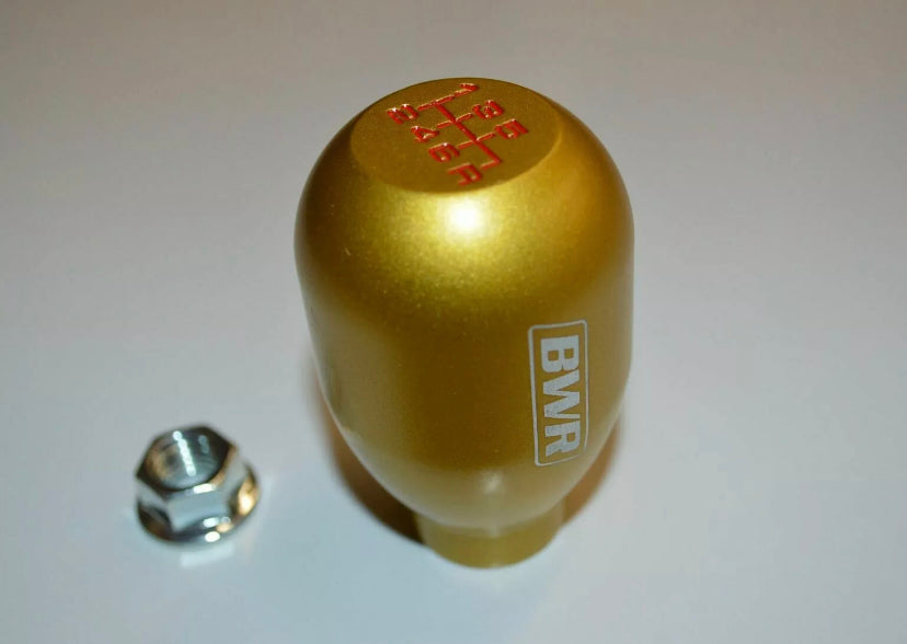 BLACKWORKS BWR WEIGHTED TYPE R 6 SPEED SHIFT KNOB GOLD 10 X 1.5 FOR HONDA