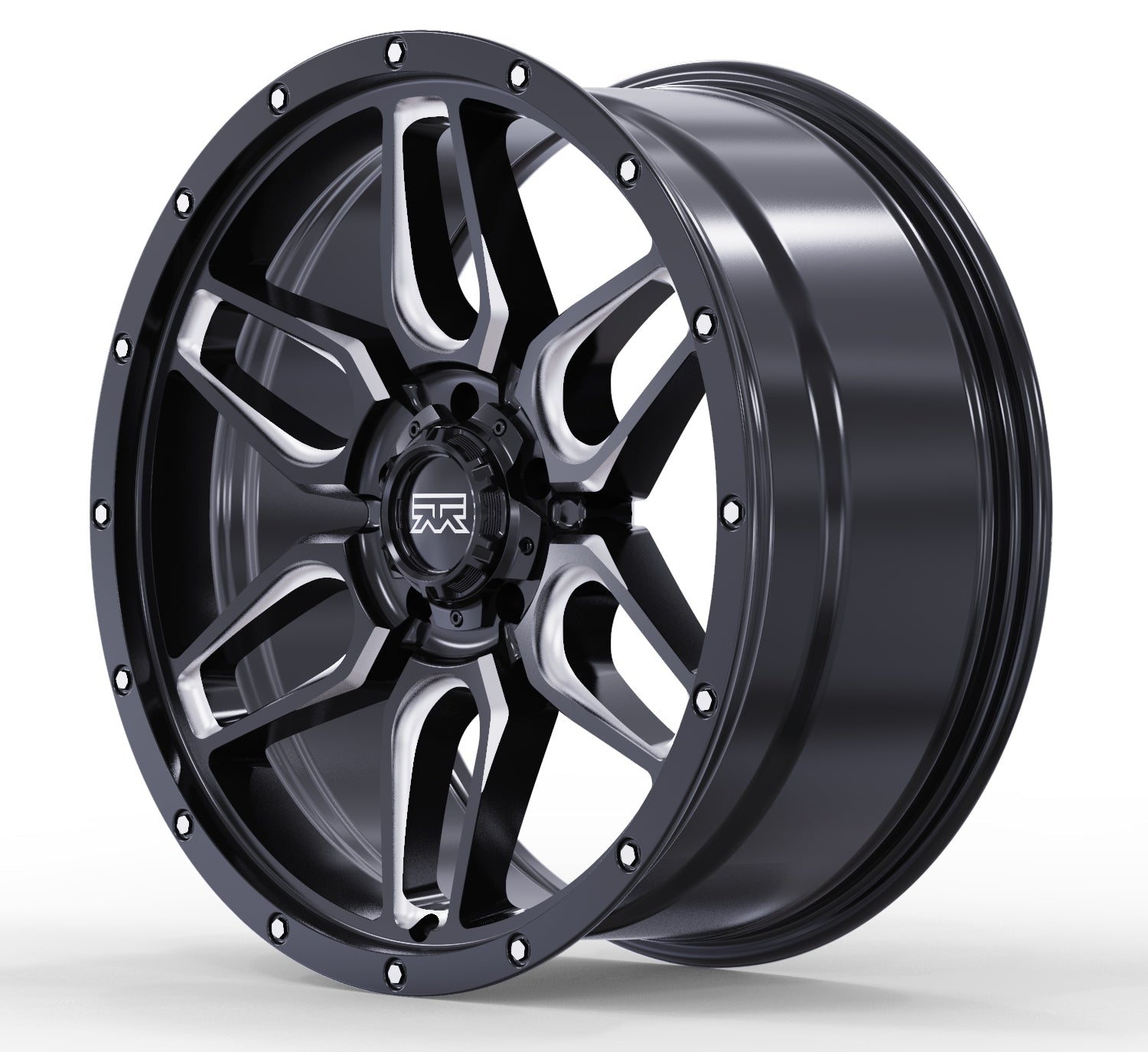 18x9 Mudder Trucker MT317 Barrier Black Milled 5x127 5x5 ET0 Wheel Rim