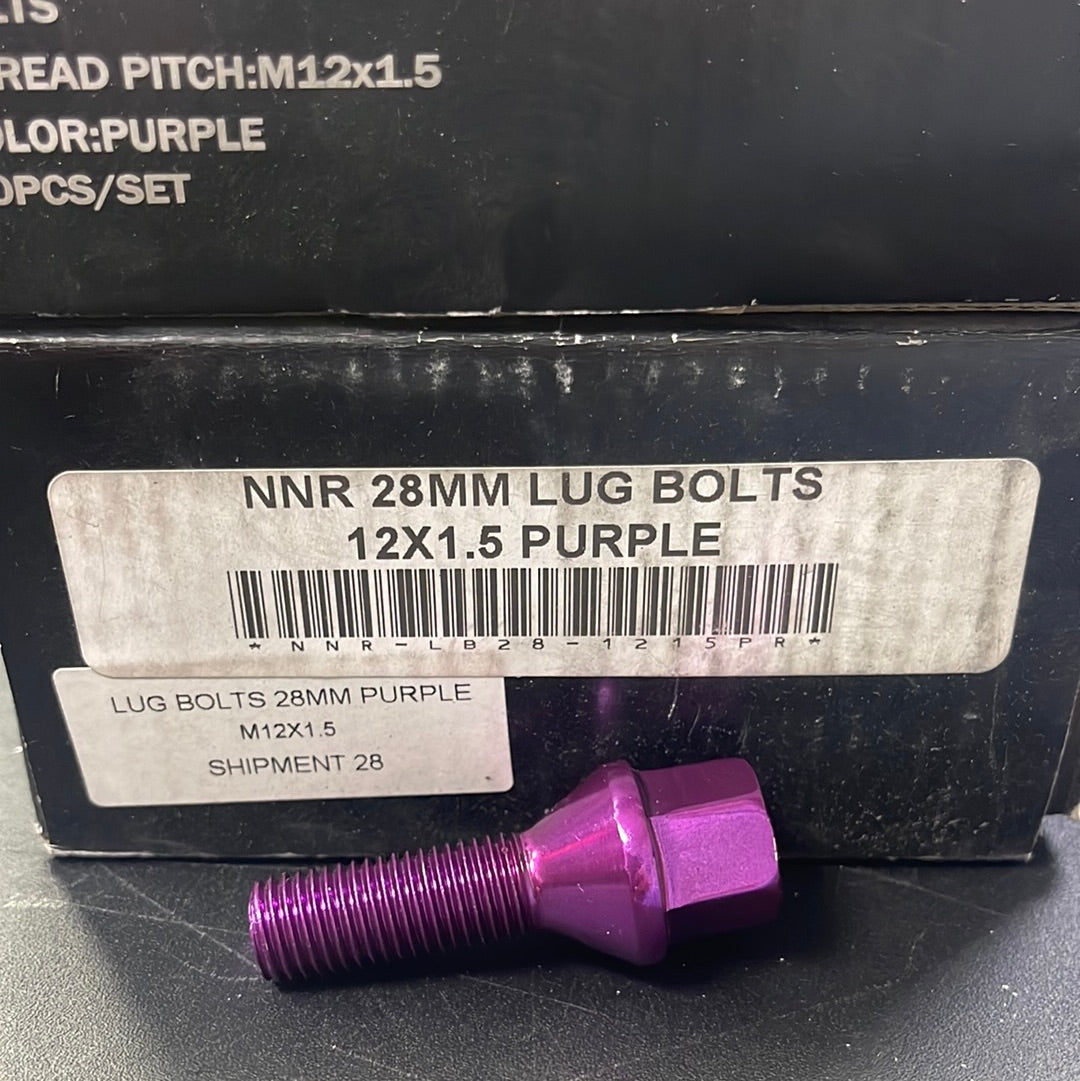 NNR 28mm 12x1.5 lug bolt purple