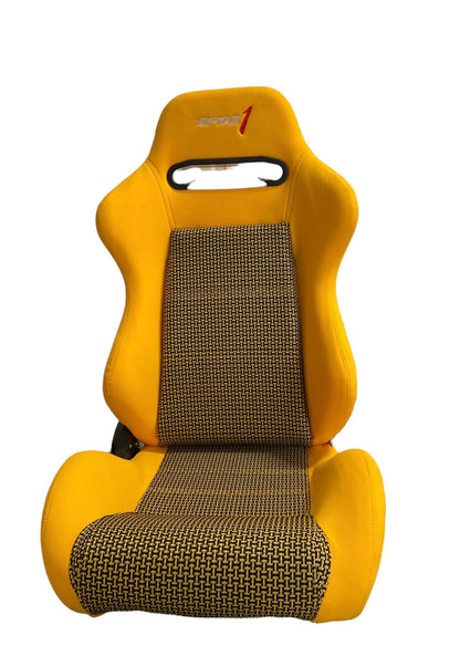 SPDZ1 Canary SR3 Racing Seats Yellow Cloth/Kevlar Mesh Reclinable