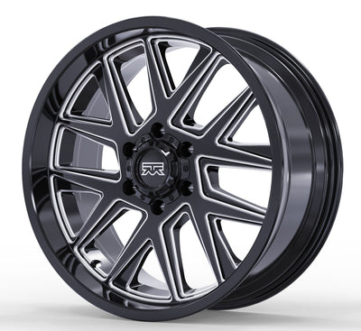 18x9 Mudder Trucker MT704 Asphalt Black Milled 5x127 5x5 ET12 Wheel Rim