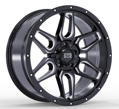 17x8.5 Mudder Trucker MT317 Barrier Black Milled 5x127 5x5 ET18 Wheel Rim