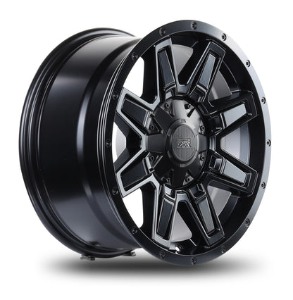17x8.5 Mudder Trucker MT404 Deviant Black 5x127 5x5 5x139.7 5x5.5 -6 Wheel