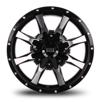 17x9 Mudder Trucker MT513 Black Machined 5x127 5x5 5x139.7 5x5.5 ET-12 Wheel