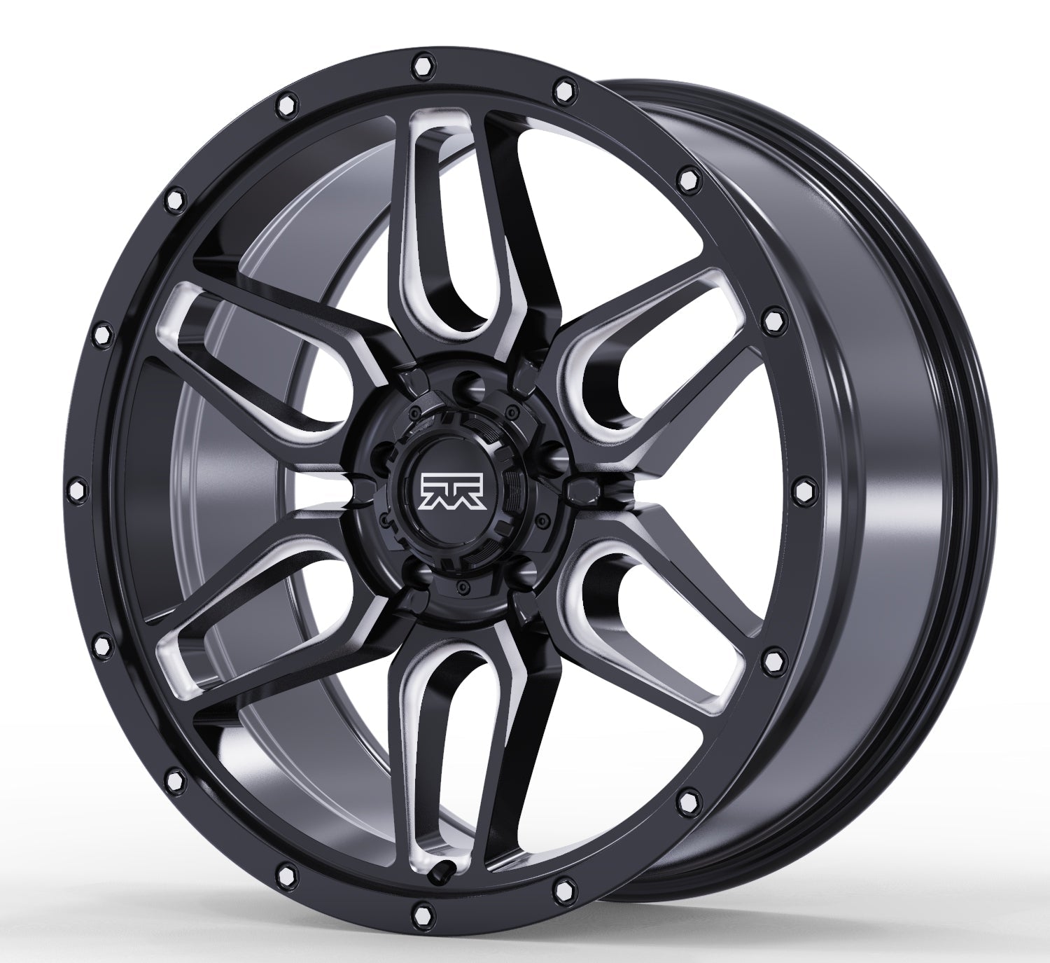 18x9 Mudder Trucker MT317 Barrier Black Milled 5x127 5x5 ET0 Wheel Rim