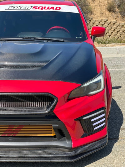 JDMuscle [15-21 WRX/STI w/ FMIC]  Carbon Fiber Hood V3 Scoopless