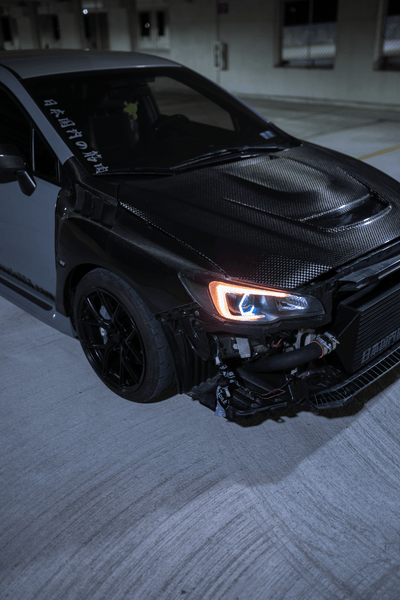 JDMuscle [15-21 WRX/STI w/ FMIC]  Carbon Fiber Hood V3 Scoopless