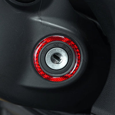 JDMuscle [22-26 WRX] P&S Series Carbon Fiber Ignition Keyhole Frame Cover 1 PC | Black Carbon Fiber/ Red Carbon Fiber*Clearance*No Returns*