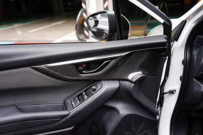 JDMuscle [22-26 WRX] Tanso Pre-preg Carbon Fiber Front Door Larger Pannel Covers - 2 PC