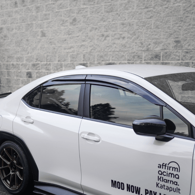 JDMuscle [22-26 WRX] V1 Rain Guards / Window Visors-Acrylic/Carbon Fiber