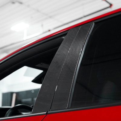 JDMuscle 23-26 Toyota GR Corolla Carbon Fiber Exterior B-Pillar Covers (4PC)