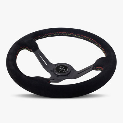 The Le Mans | Black Alcantara Suede | Black Spoke | Euro Stitch