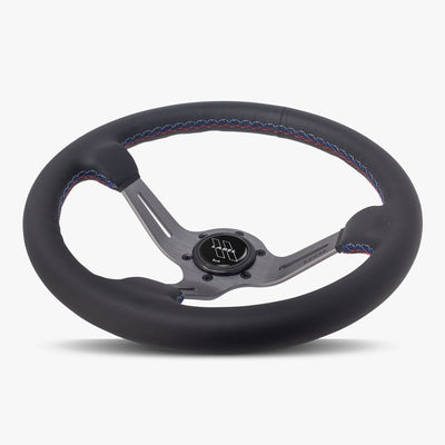 The Le Mans | Black Leather | Graphite Spoke | Bavarian Stitch