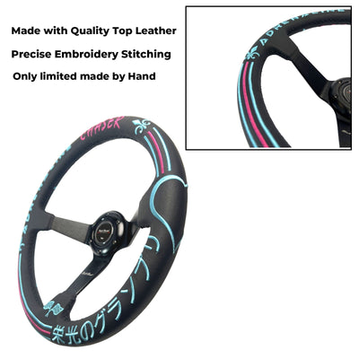 Leather 350mm Steering Wheel Hub Adapter Kit For Toyota Pickup, Corolla, 4Runner, MR2, Camry