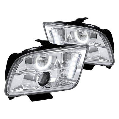 Spec-D 05-09 Ford Mustang Halo Projector Headlights Chrome
