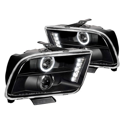 Spec-D 05-09 Ford Mustang Halo Projector Headlights Black