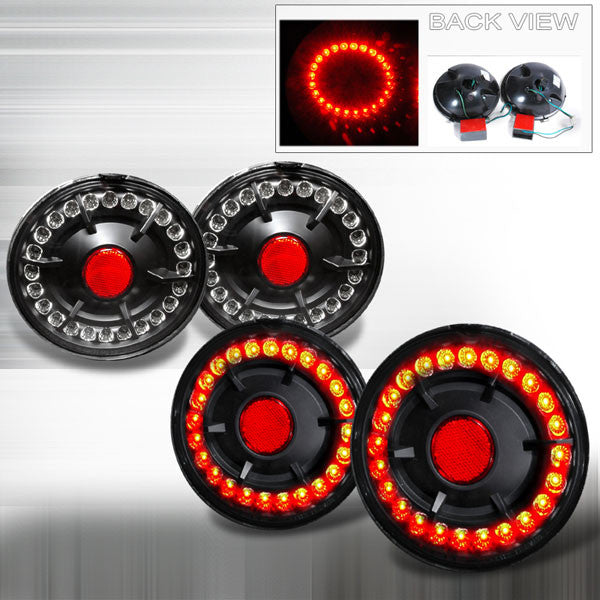 Spec-D 05-07 Chevy Corvette LED Tail Lights Black/Clear
