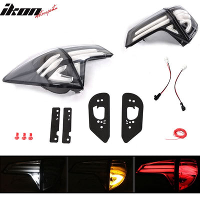Fits 16-18 HRV Rear Full LED Light Bar Tail Lights W/ Switchback Clear