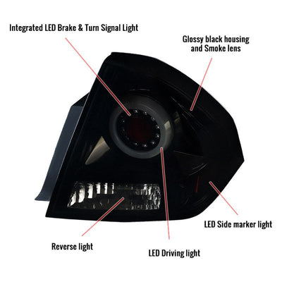 Spec-D 06-16 Chevy Impala LED Tail Lights Glossy Black/Smoked